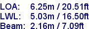 sail specifications