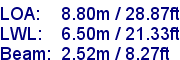 sail specifications
