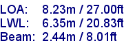 sail specifications