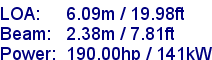 sail specifications