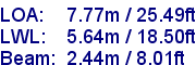 sail specifications