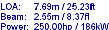sail specifications