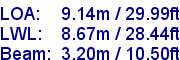 sail specifications