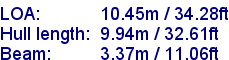 sail specifications