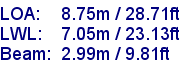 sail specifications