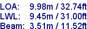 sail specifications