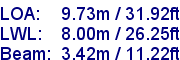 sail specifications