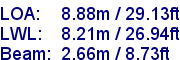 sail specifications