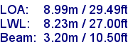 sail specifications