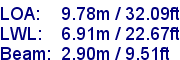 sail specifications