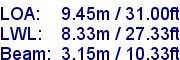 sail specifications