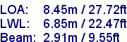 sail specifications