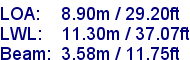 sail specifications