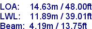 sail specifications