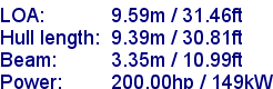 sail specifications