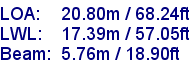 sail specifications