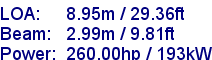 sail specifications