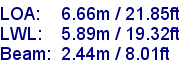 sail specifications