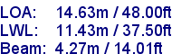 sail specifications