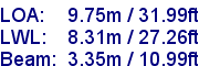 sail specifications