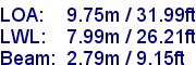 sail specifications