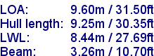 sail specifications