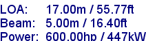 sail specifications