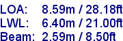 sail specifications