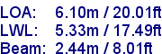 sail specifications