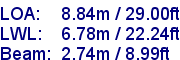 sail specifications