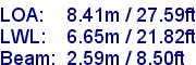 sail specifications