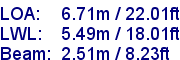 sail specifications