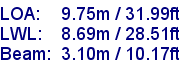 sail specifications