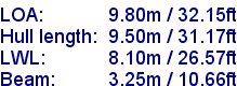 sail specifications