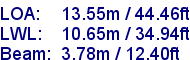 sail specifications