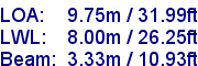 sail specifications