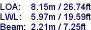 sail specifications