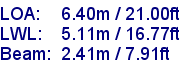 sail specifications