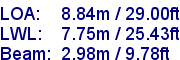 sail specifications