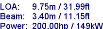 sail specifications