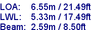 sail specifications