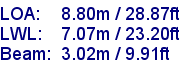 sail specifications