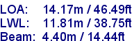 sail specifications