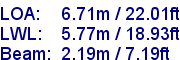 sail specifications