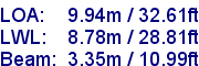 sail specifications