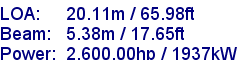 sail specifications