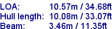 sail specifications