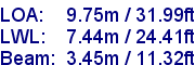 sail specifications