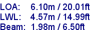 sail specifications