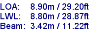 sail specifications